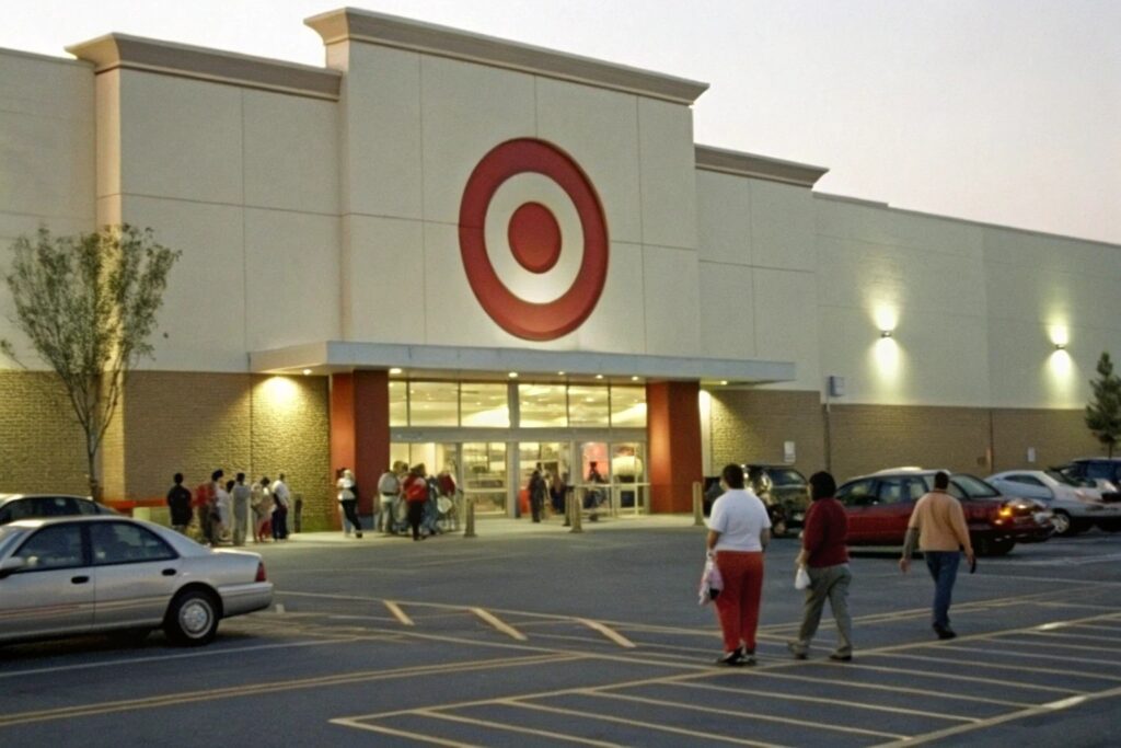 Target store exterior with customers