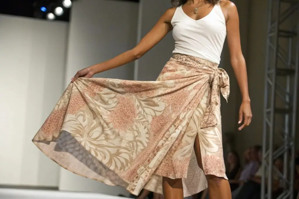 Bohemian floral wrap skirt with side tie