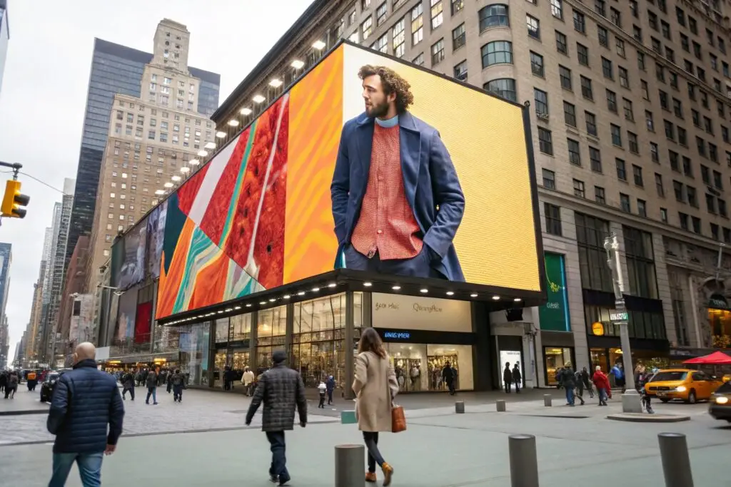 European DTC brand's billboard advertisement in NYC