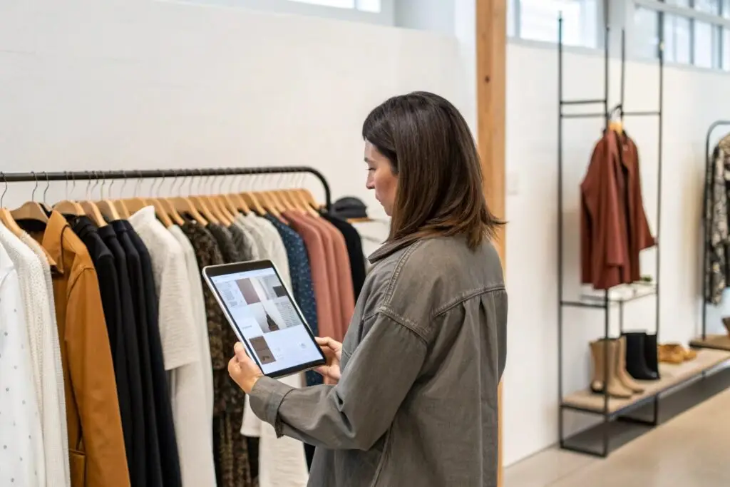 A retailer browsing FashionGo, an industry-leading B2B fashion platform