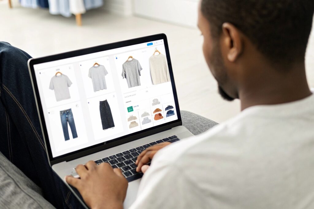 A customer shopping on an e-commerce platform