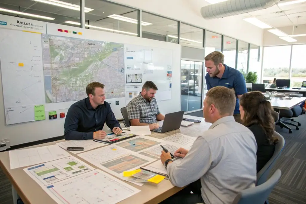 Apparel brand team planning supplier expansion and logistics operations