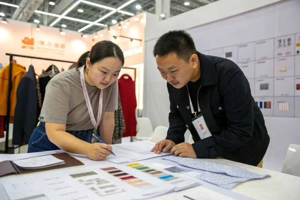 Fashion team planning fabric and color selections for new line