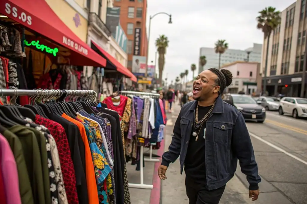 U.S. fashion boutique owner shopping streetwear