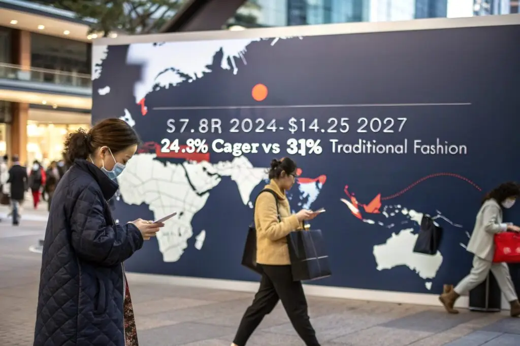 Global map showing rental fashion market forecast stats