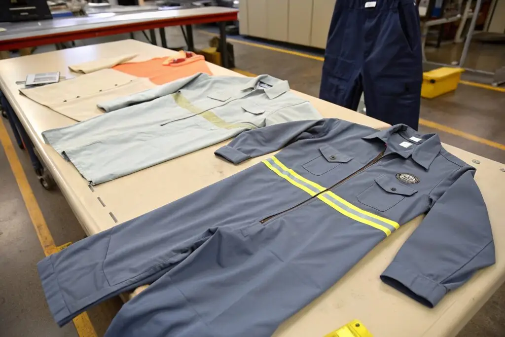 rental uniforms displayed to show fading and durability