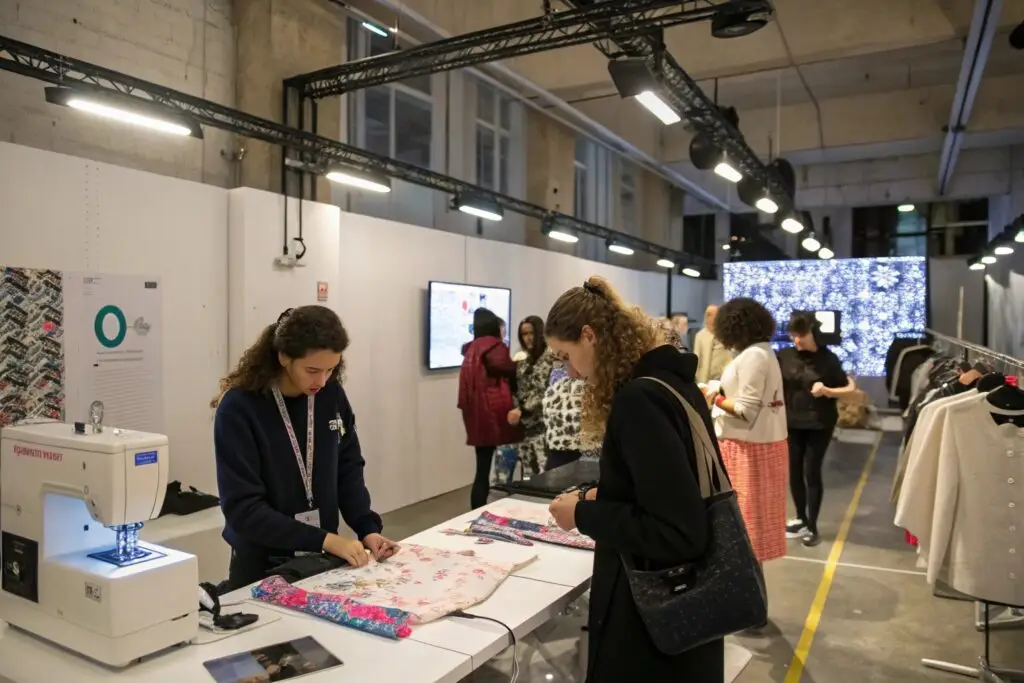 Fashion tech workshop with Gen Z designers exploring textiles