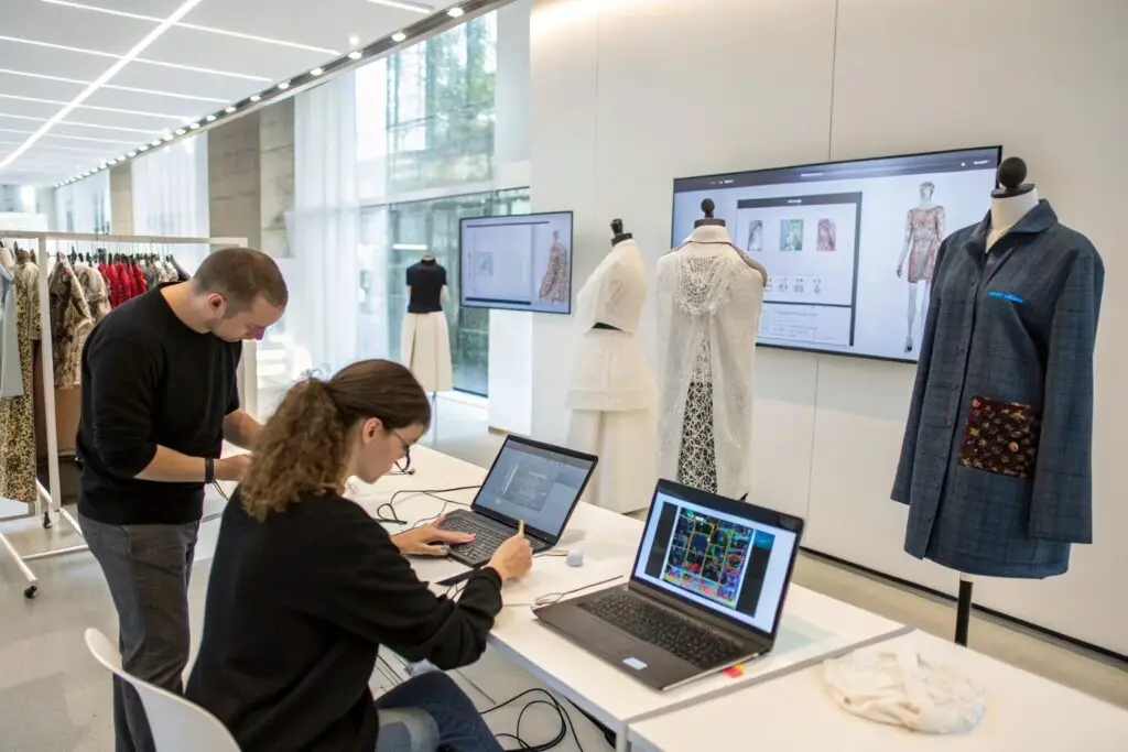 designers using digital tools in fashion tech studio