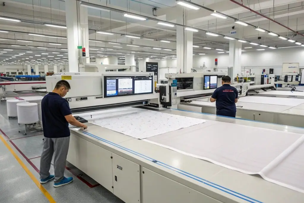 automated fabric cutting with digital control screens