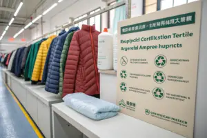 Why is GRS recycled textile certification essential for importing puffer jackets to North America?